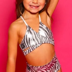 Kandi Kouture Zebra Eva Posh glitter top